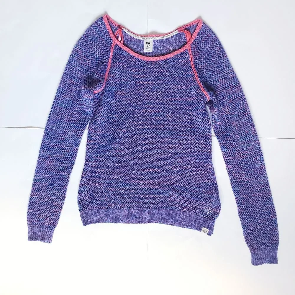 ROXY Purple/Pink Big Knit Sweater - Medium -